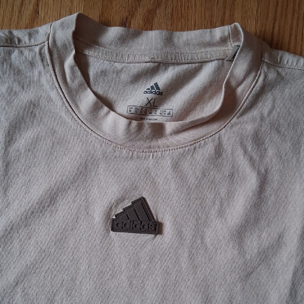 Adidas Mens Beige Tee with Logo